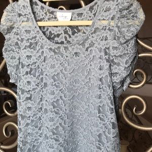 Lace Tunic SZ S Gray